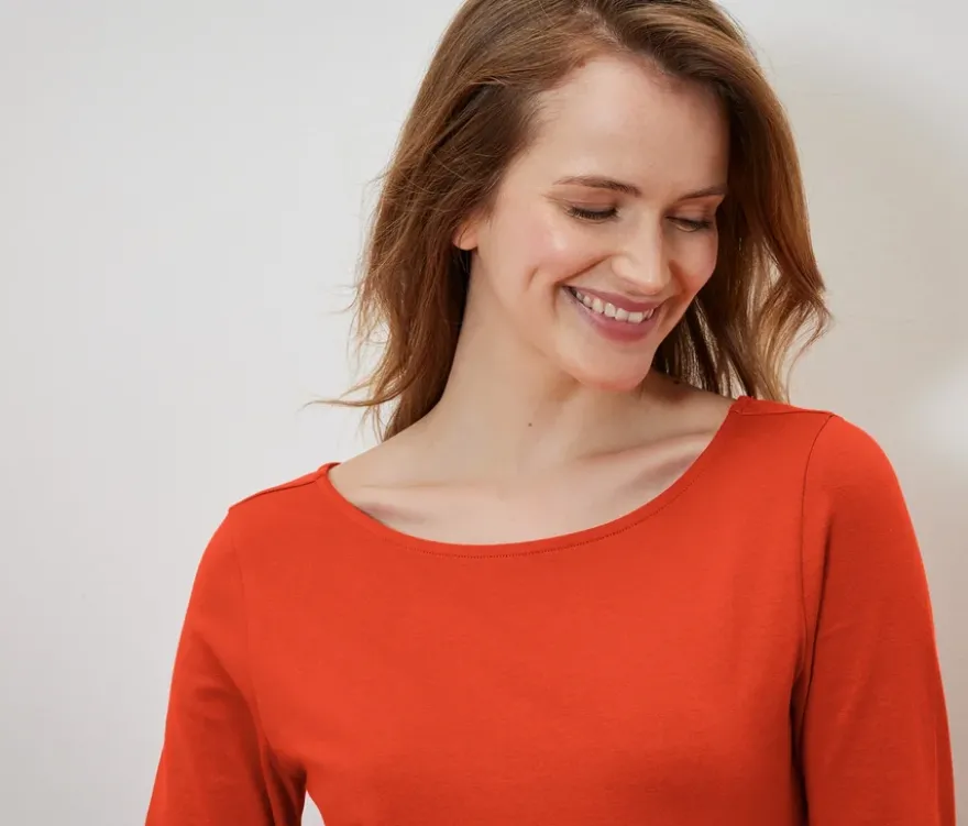Shirt mit 3/4-Arm, orange