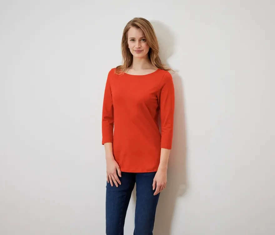 Shirt mit 3/4-Arm, orange