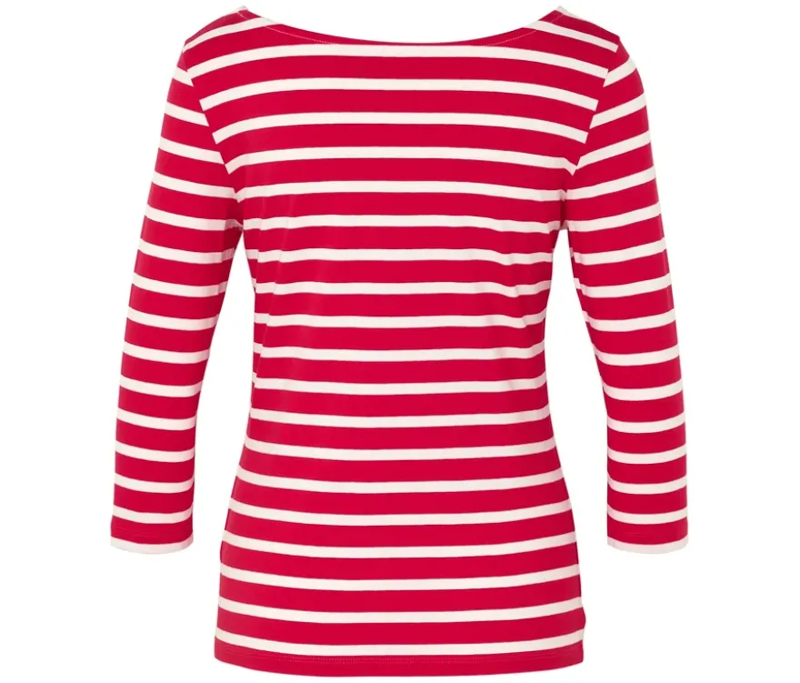 Shirt mit 3/4-Arm, rot gestreift