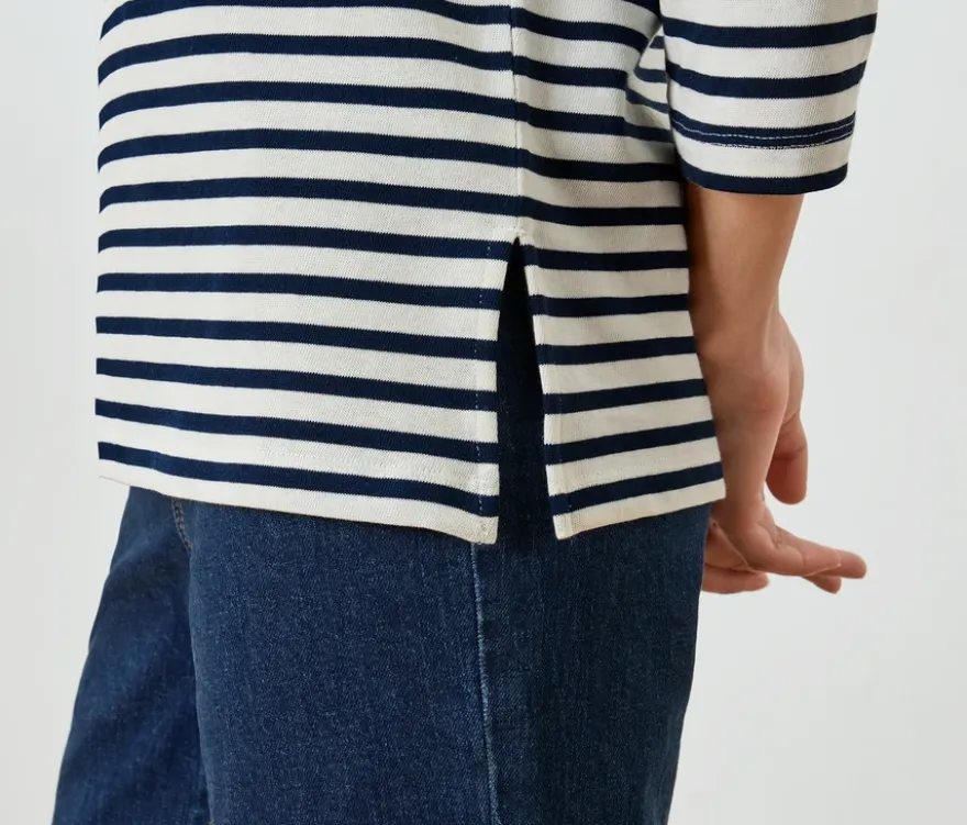 Shirt mit 3/4-Arm, Streifen