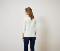 Shirt mit 3/4-Arm, weiß