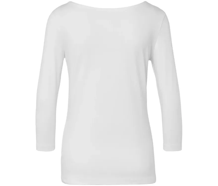 Shirt mit 3/4-Arm, weiß