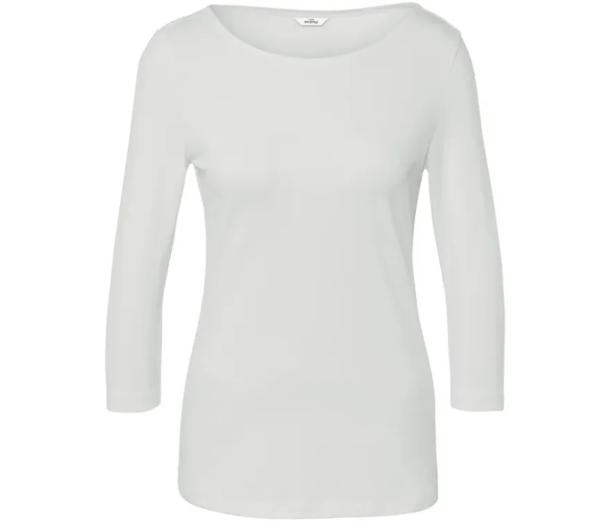 Shirt mit 3/4-Arm, weiß