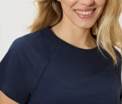 Shirt mit Crochet-Details, dunkelblau