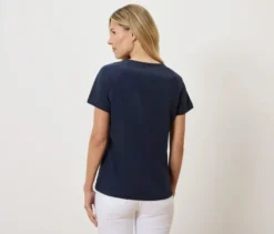 Shirt mit Crochet-Details, dunkelblau