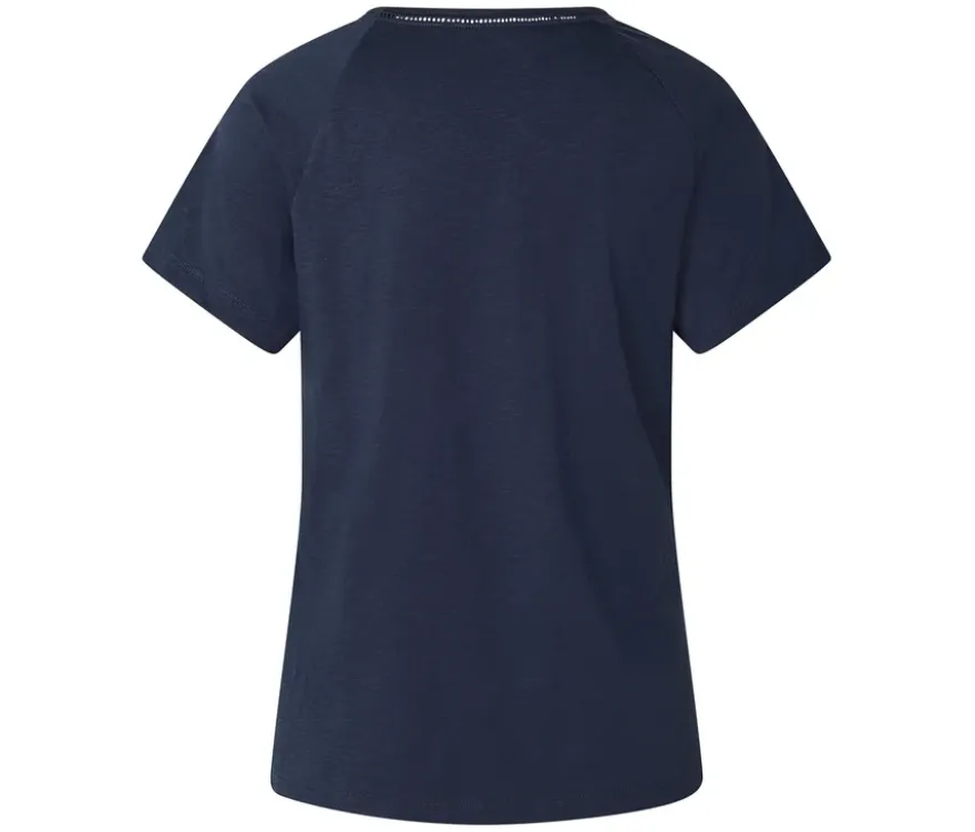 Shirt mit Crochet-Details, dunkelblau