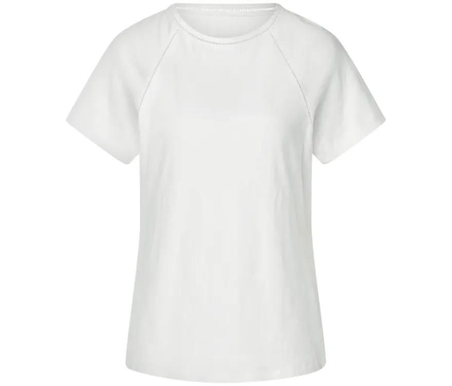 Shirt mit Crochet-Details, weiß