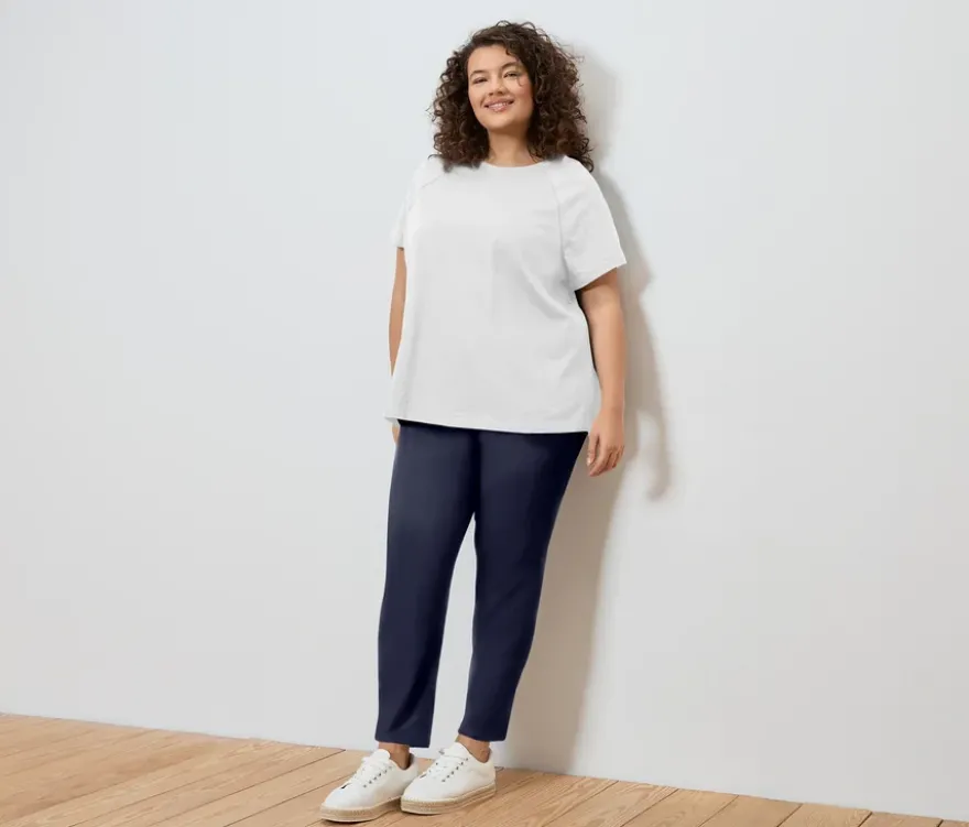 Shirt mit Crochet-Details, weiß