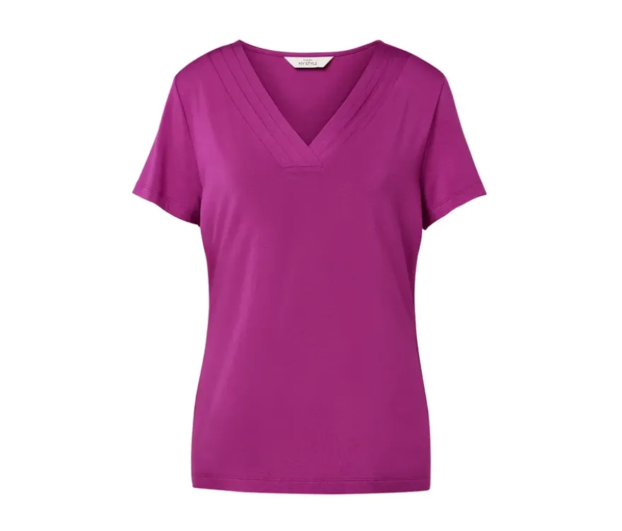 Shirt mit Faltendetail, berry