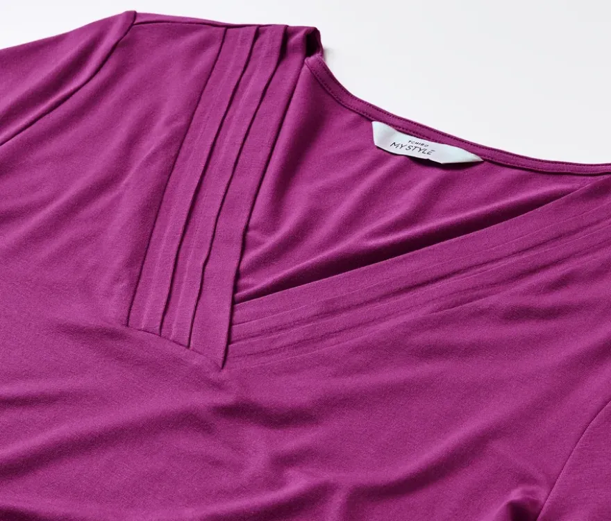 Shirt mit Faltendetail, berry