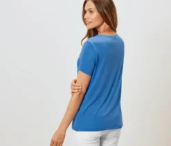 Shirt mit Faltendetail, kobaltblau