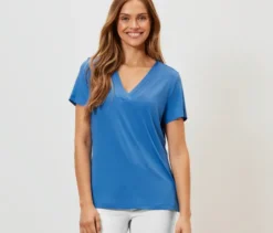 Shirt mit Faltendetail, kobaltblau