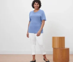 Shirt mit Raffung, hellblau
