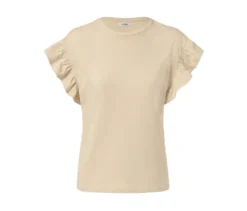 Shirt mit Volant, sandfarben