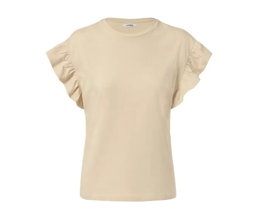 Shirt mit Volant, sandfarben