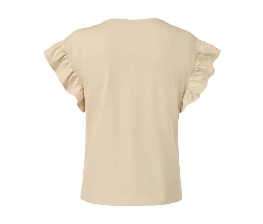 Shirt mit Volant, sandfarben