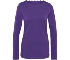 Shirt mit Wellenkante, lila