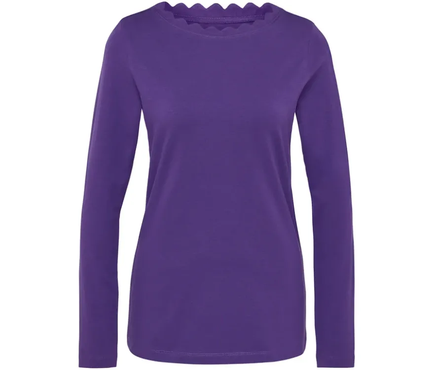 Shirt mit Wellenkante, lila