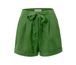 Shorts mit Leinenanteil, grün