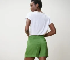 Shorts mit Leinenanteil, grün