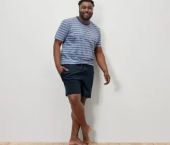 Shorty-Pyjama blau-dunkelblau