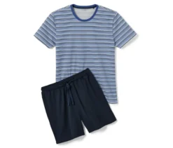 Shorty-Pyjama blau-dunkelblau