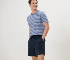 Shorty-Pyjama blau-dunkelblau