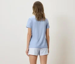 Shorty-Pyjama-Set, hellblau