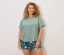 Shorty-Pyjama-Set, jade