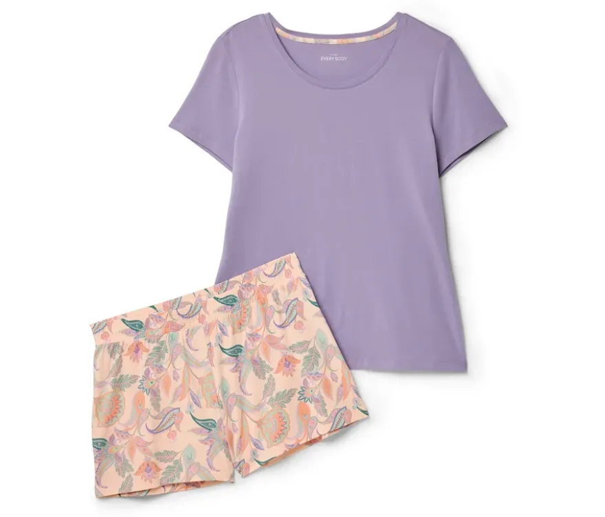 Shorty-Pyjama-Set, lila