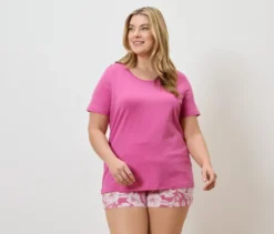 Shorty-Pyjama-Set, pink