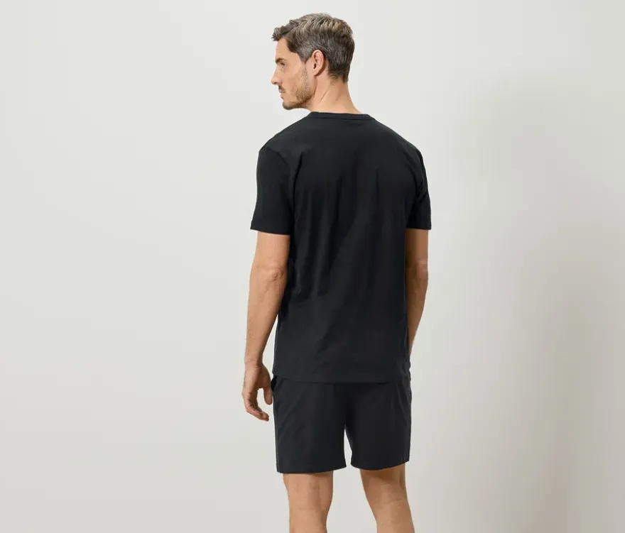 Shorty-Pyjama-Set, schwarz