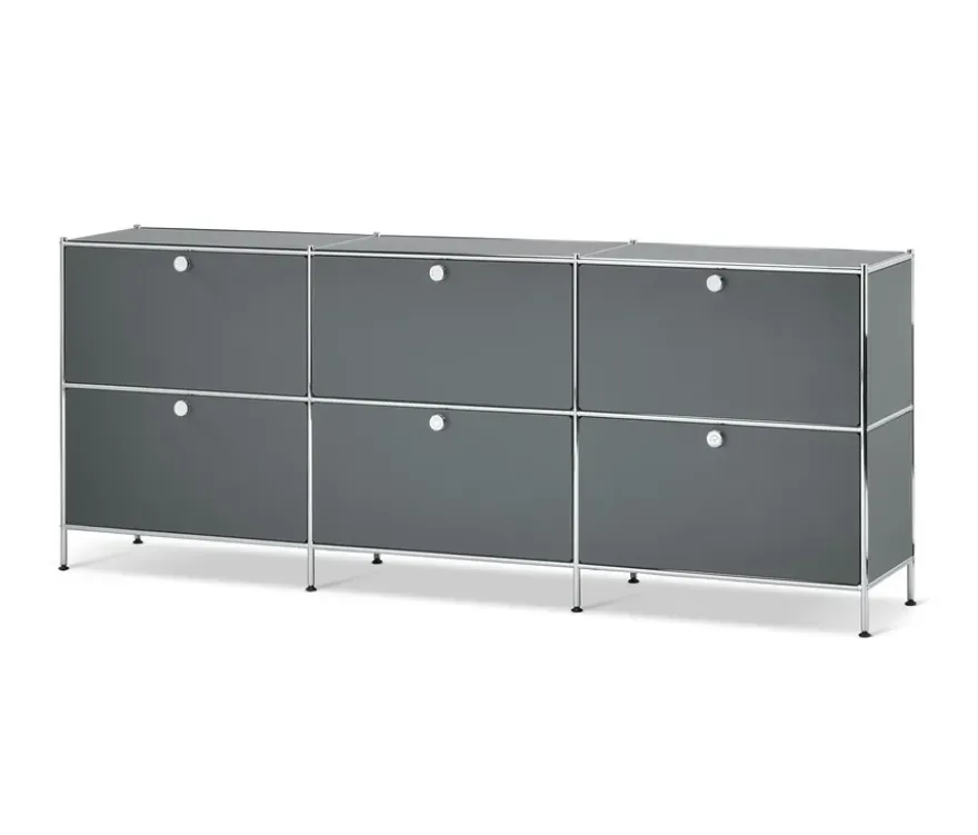 Sideboard »CN3« mit 6 Klappen, grau