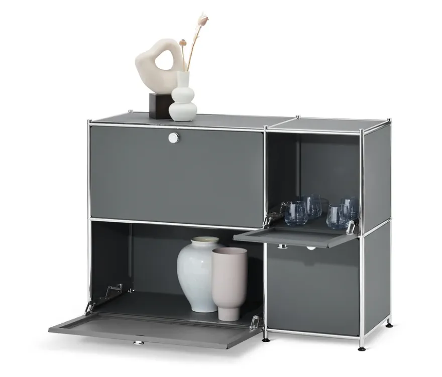 Sideboard »CN3« mit 4 Klappen, grau