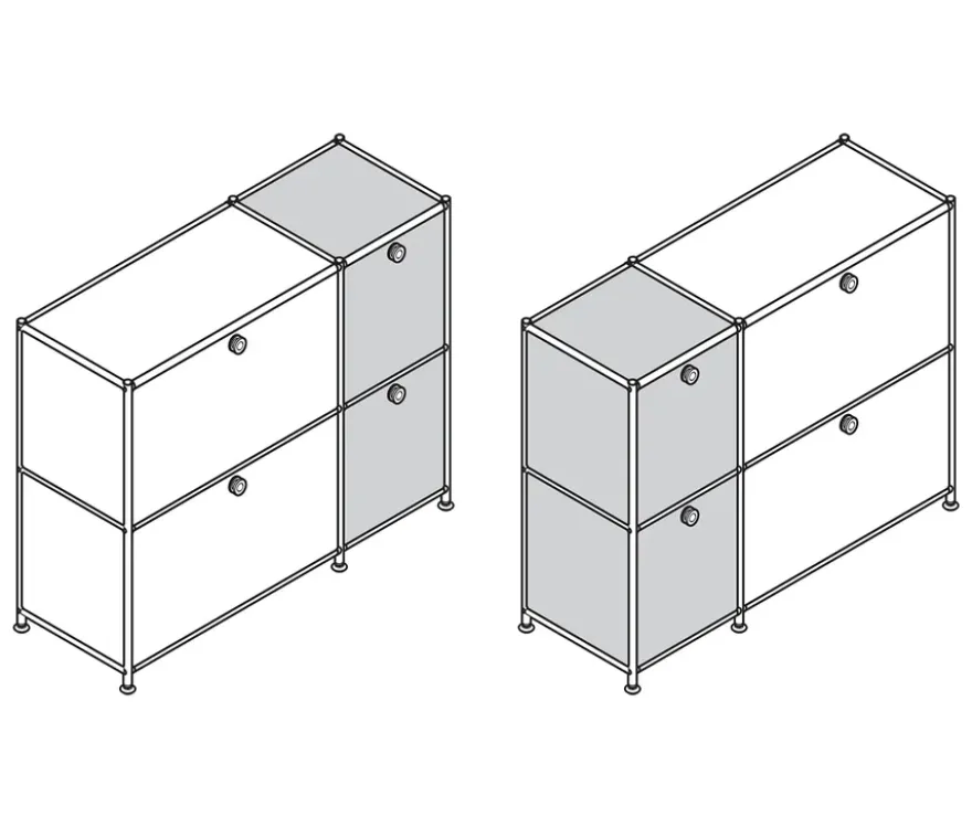 Sideboard »CN3« mit 4 Klappen, grau
