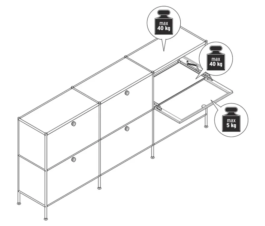 Sideboard »CN3« mit 6 Klappen, weiß