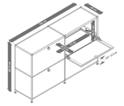 Sideboard »CN3« mit vier Klappen, schwarz