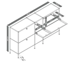 Sideboard Metall »CN3« groß mit 6 Klappenfächern, weiß