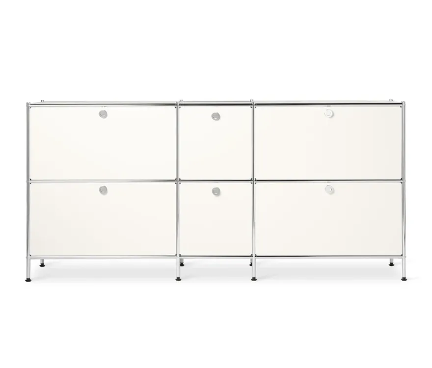 Sideboard Metall »CN3« groß mit 6 Klappenfächern, weiß