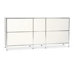 Sideboard Metall »CN3« groß mit 6 Klappenfächern, weiß