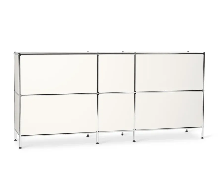 Sideboard Metall »CN3« groß mit 6 Klappenfächern, weiß