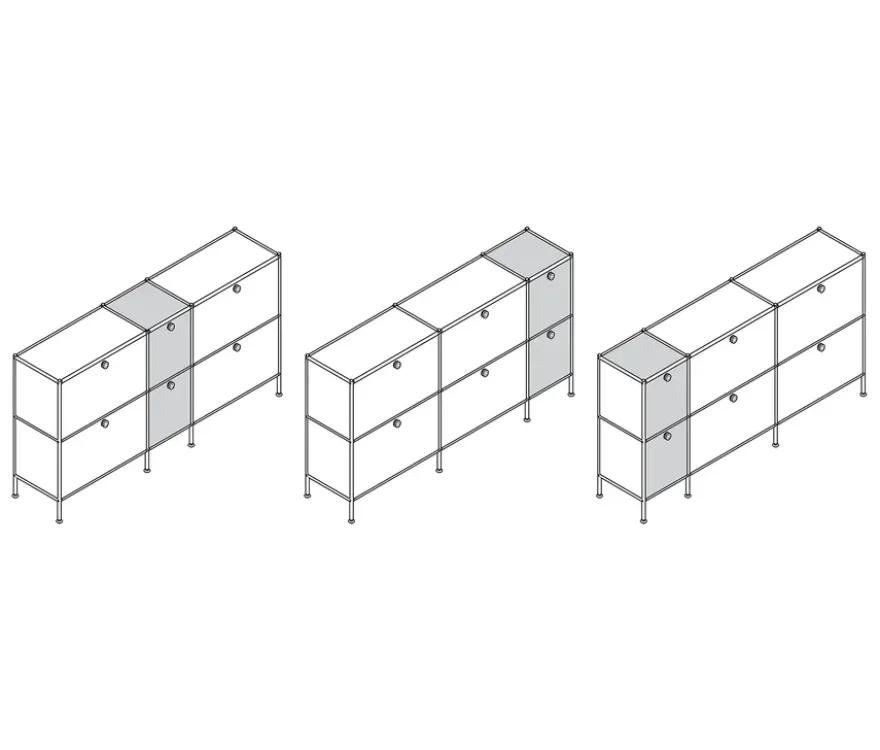 Sideboard Metall »CN3« groß mit 6 Klappenfächern, weiß