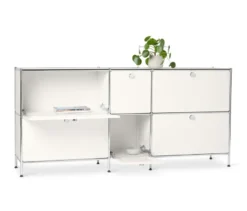Sideboard Metall »CN3« groß mit 6 Klappenfächern, weiß