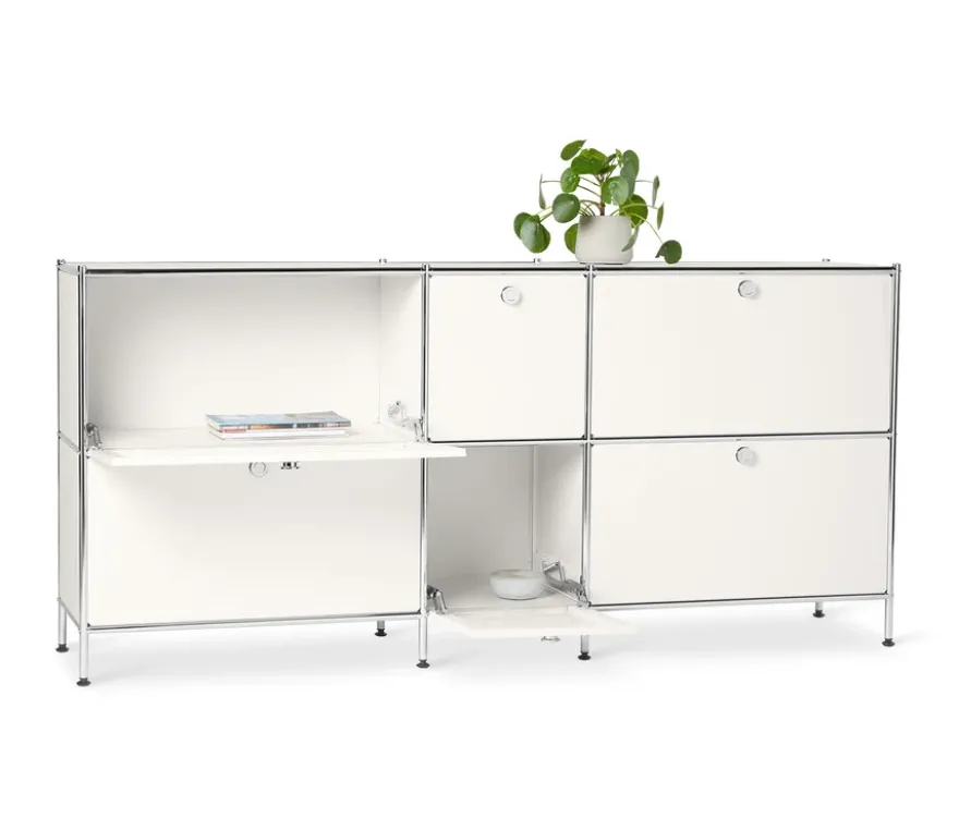 Sideboard Metall »CN3« groß mit 6 Klappenfächern, weiß