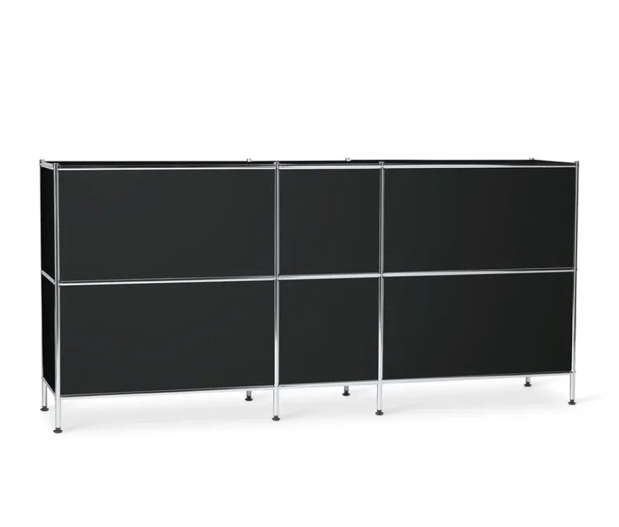 Sideboard Metall »CN3« groß mit 6 Klappenfächern, schwarz