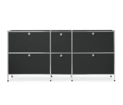 Sideboard Metall »CN3« groß mit 6 Klappenfächern, schwarz