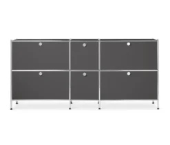 Sideboard Metall »CN3« groß mit 6 Klappenfächern, grau