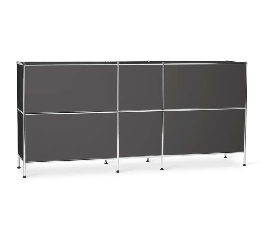 Sideboard Metall »CN3« groß mit 6 Klappenfächern, grau