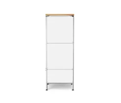 Sideboard Metall »CN3« mit Holzplatte, 1 Klappenfach und 4 Schubladen, weiß