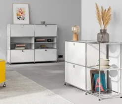 Sideboard Metall »CN3« mit 2 Klappenfächern, weiß